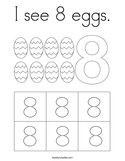 I see 8 eggs Coloring Page