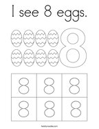 I see 8 eggs Coloring Page
