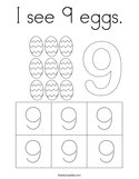 I see 9 eggs Coloring Page