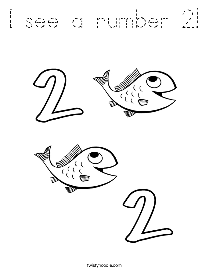 I see a number 2! Coloring Page