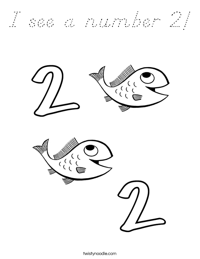 I see a number 2! Coloring Page