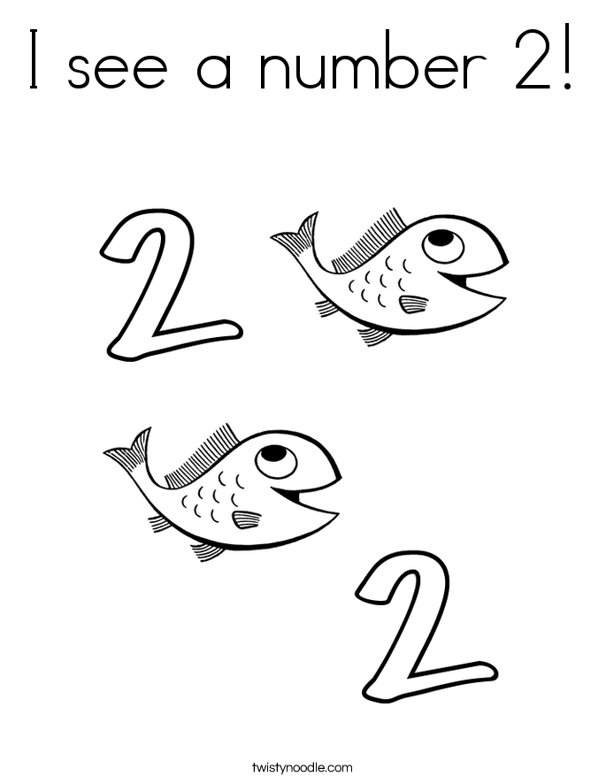 I see a number 2! Coloring Page