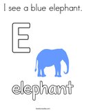 I see a blue elephant Coloring Page