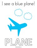 I see a blue plane! Coloring Page