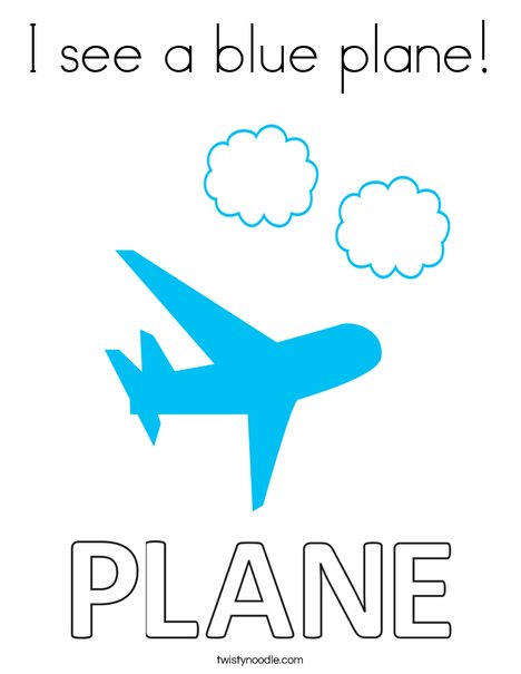I see a blue plane! Coloring Page