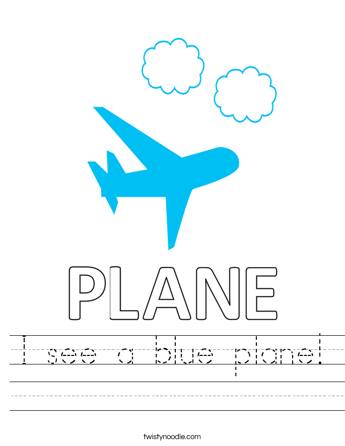 I see a blue plane! Worksheet