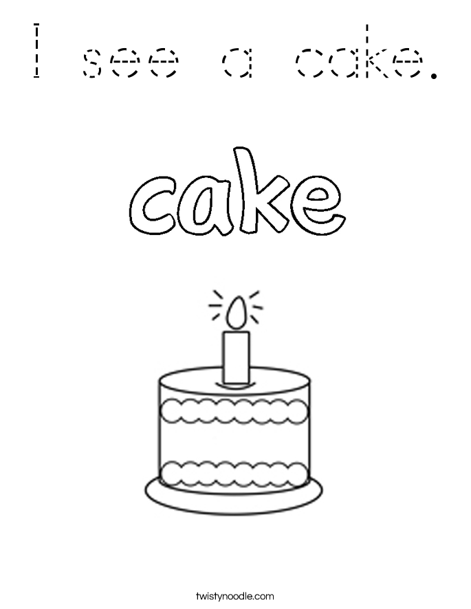 I see a cake. Coloring Page