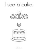I see a cake Coloring Page