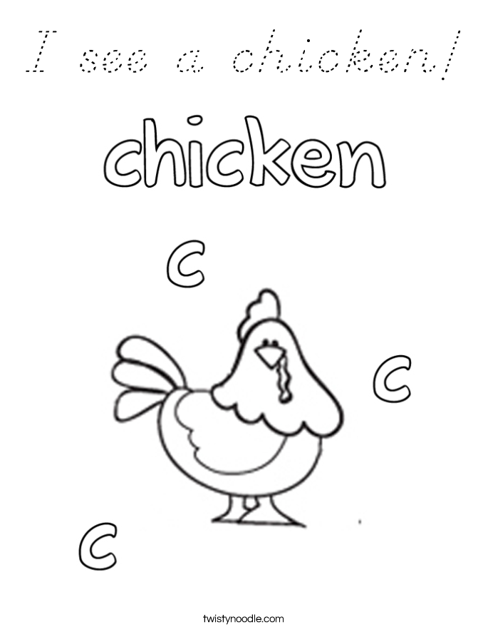 I see a chicken! Coloring Page