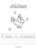 I see a chicken Handwriting Sheet
