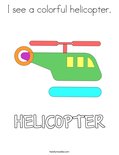 I see a colorful helicopter. Coloring Page