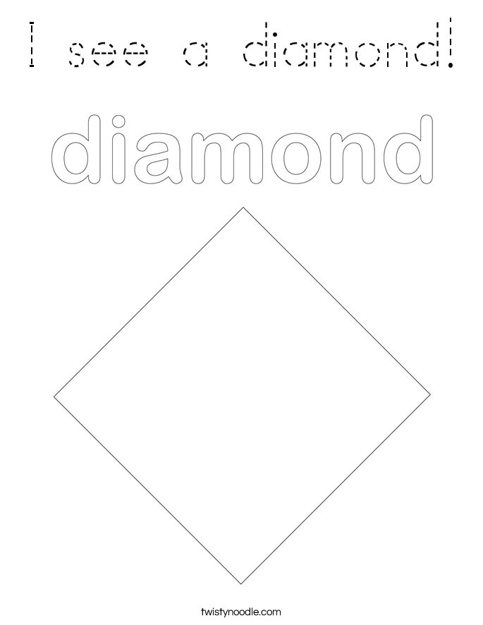 I see a diamond! Coloring Page