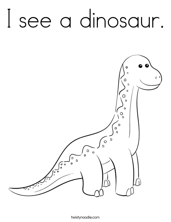 I see a dinosaur. Coloring Page