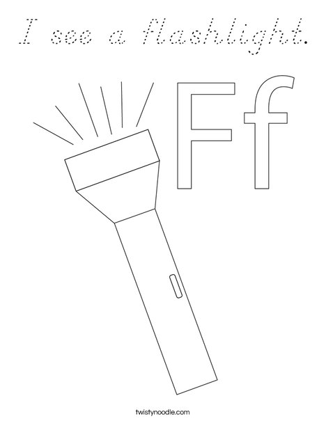 I see a flashlight. Coloring Page