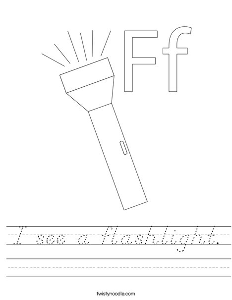 I see a flashlight. Worksheet