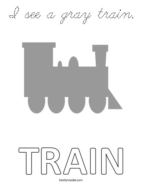 I see a gray train. Coloring Page