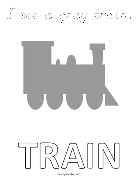 I see a gray train. Coloring Page