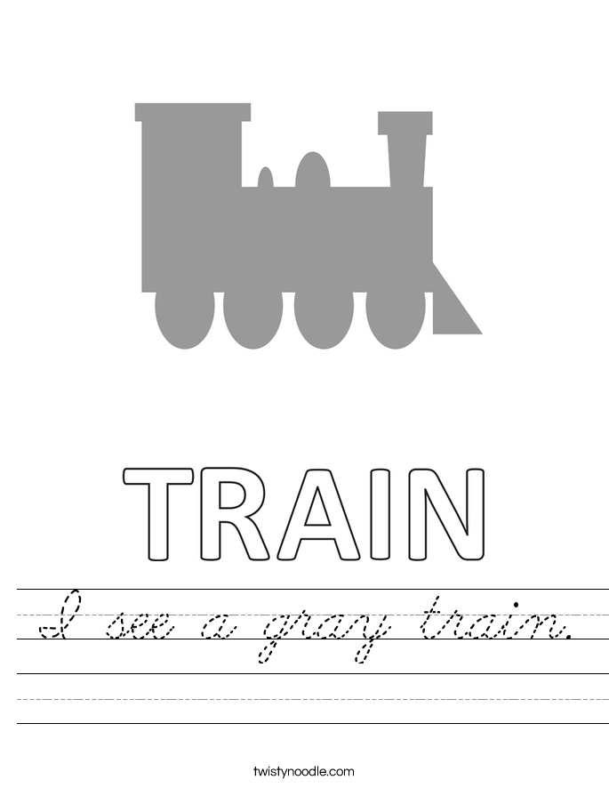 I see a gray train. Worksheet