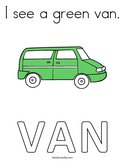 I see a green van Coloring Page