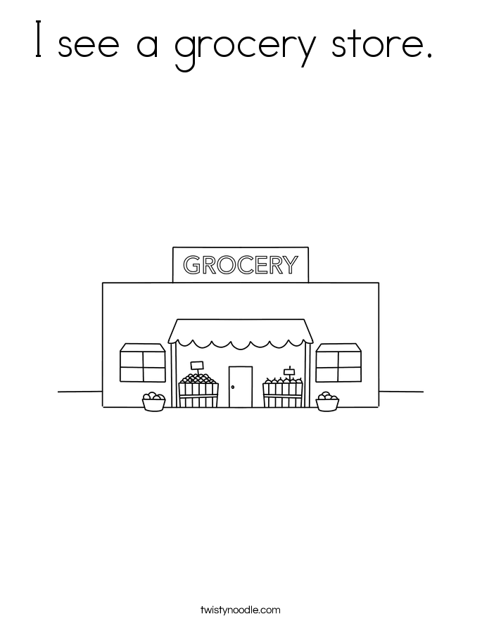 I see a grocery store.  Coloring Page