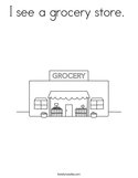 I see a grocery store  Coloring Page