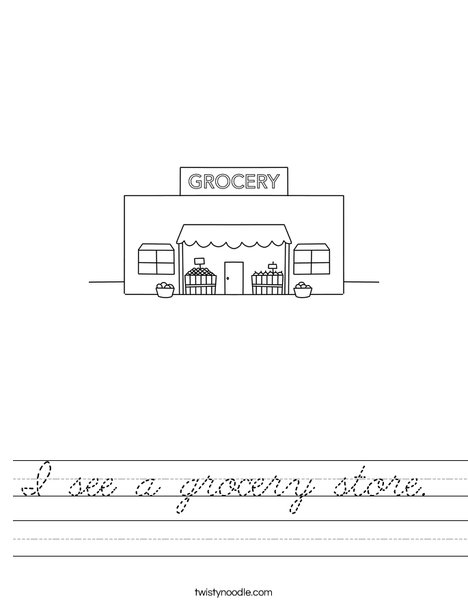I see a grocery store. Worksheet