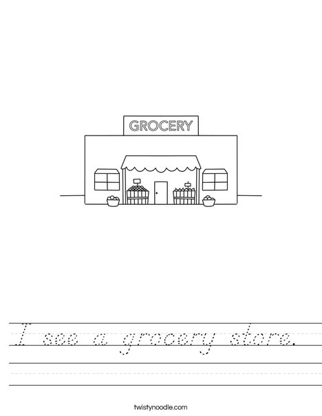 I see a grocery store. Worksheet