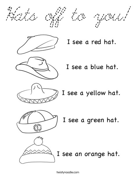 I see a hat! Coloring Page