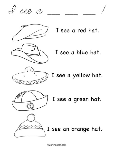 I see a hat! Coloring Page