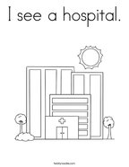 I see a hospital Coloring Page