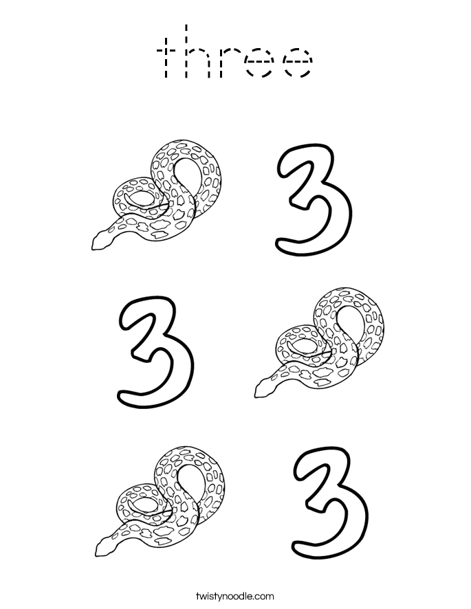 three Coloring Page