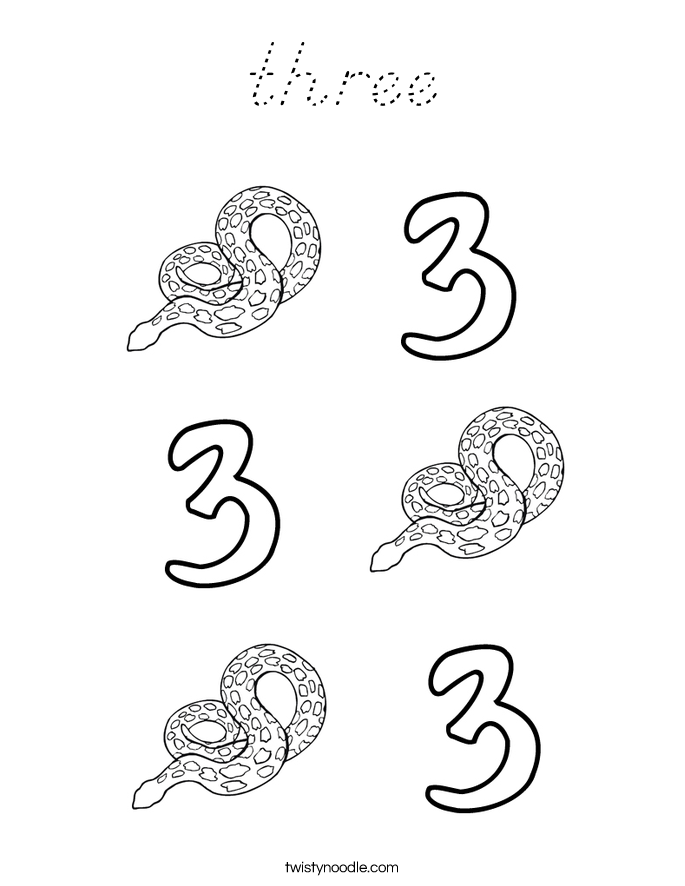 three Coloring Page
