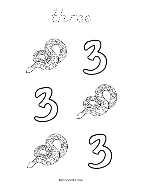 I see a number 3 Coloring Page