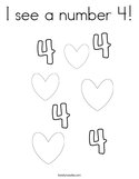 I see a number 4 Coloring Page