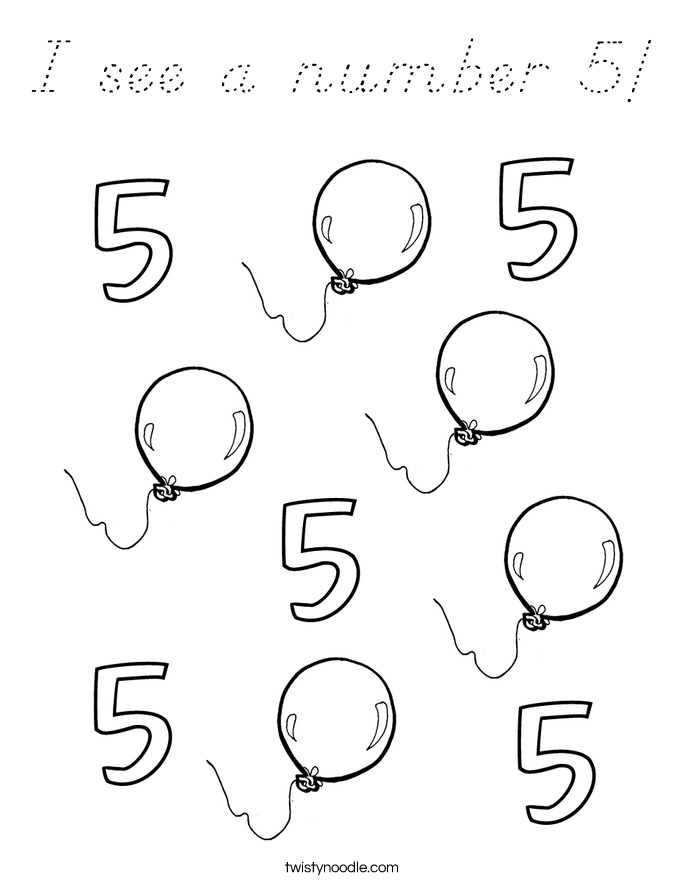 I see a number 5! Coloring Page