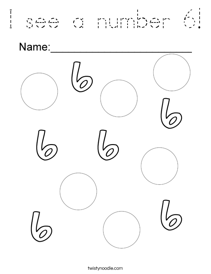 I see a number 6! Coloring Page