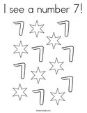 I see a number 7 Coloring Page