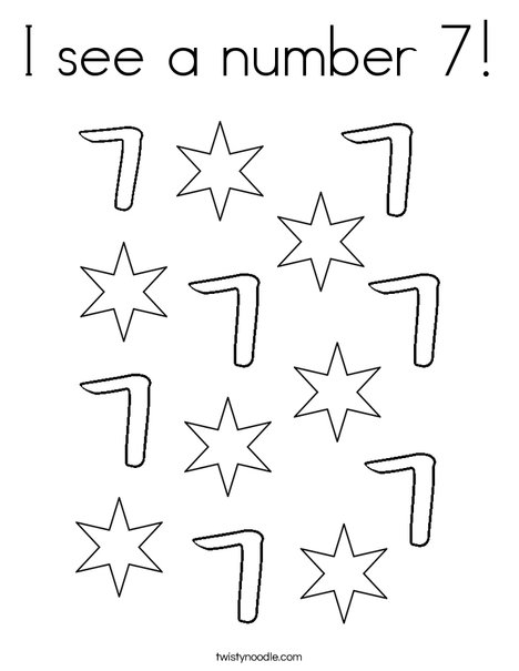 I see a number 7! Coloring Page