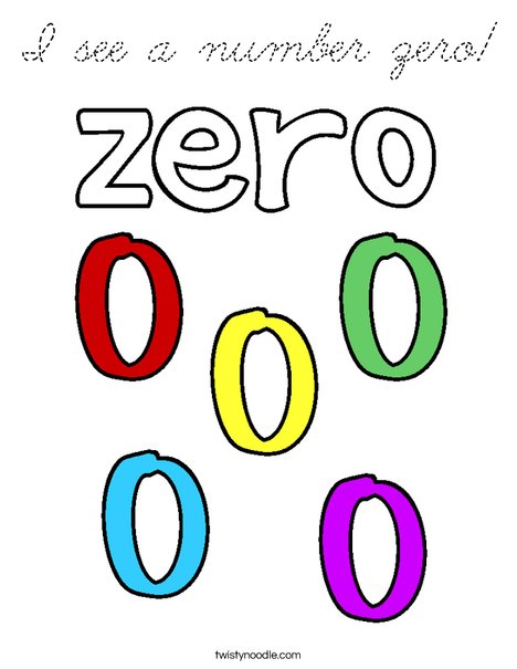I see a number zero! Coloring Page