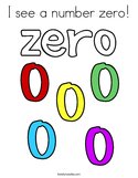 I see a number zero Coloring Page