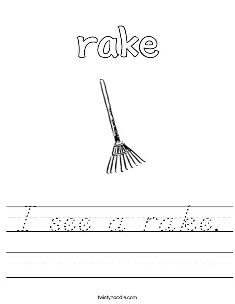 I see a rake. Worksheet