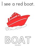 I see a red boat. Coloring Page
