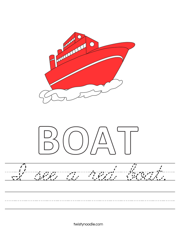 I see a red boat. Worksheet