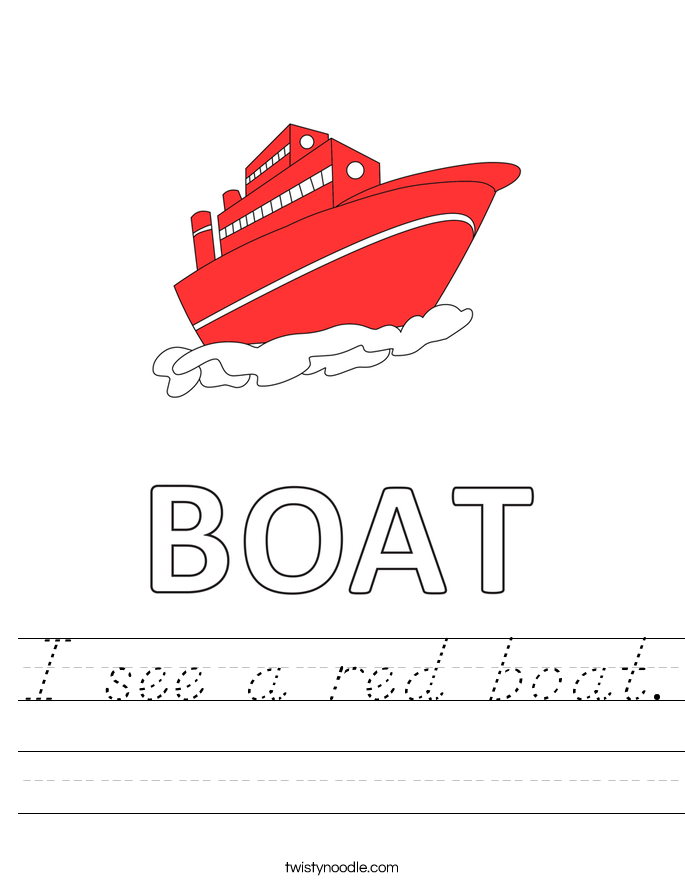 I see a red boat. Worksheet