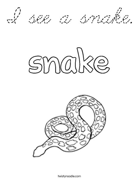 I see a snake. Coloring Page