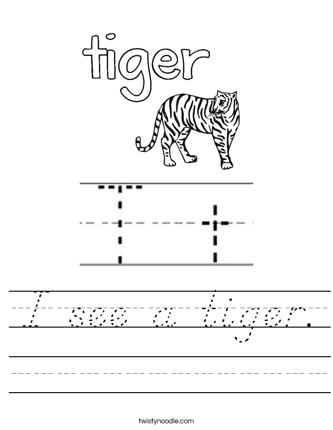 I see a tiger. Worksheet