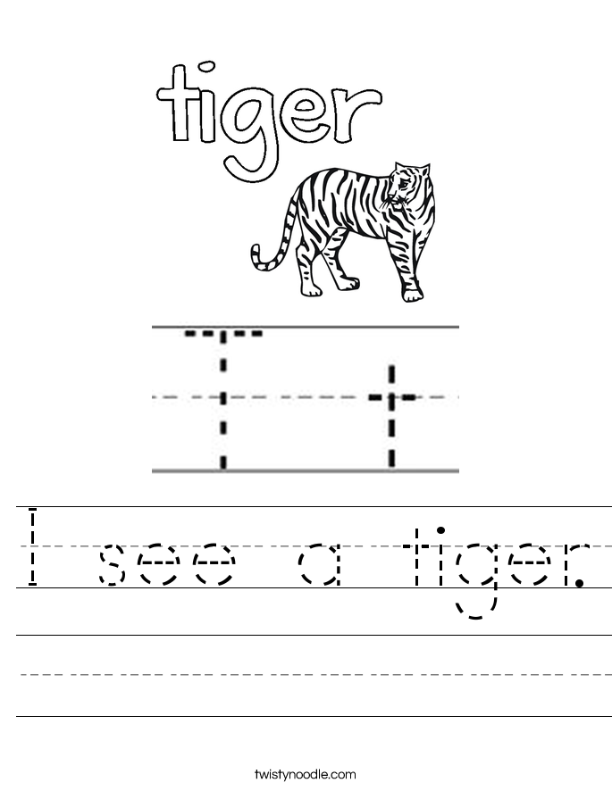 I See A Tiger Worksheet Twisty Noodle