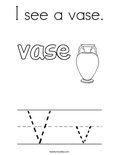 I see a vase. Coloring Page