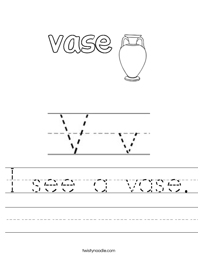 I see a vase. Worksheet