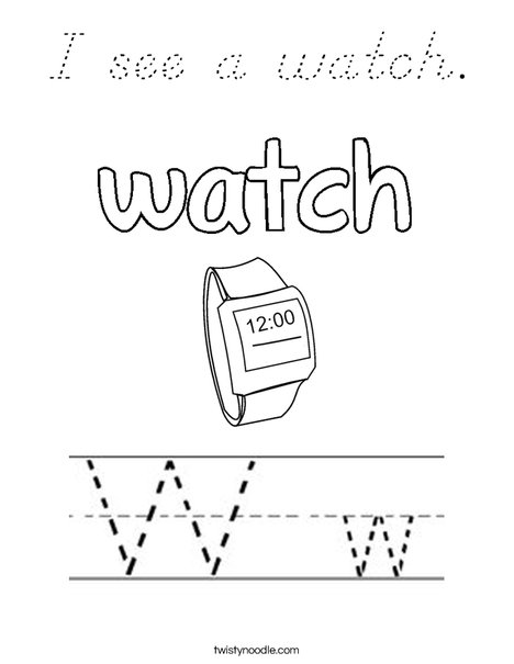 I see a watch. Coloring Page